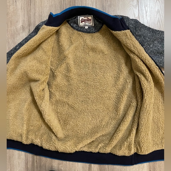 Superdry Vintage Scuba Black Label SIZE L fleece sweater jacket - Picture 6 of 8